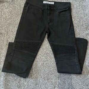 Express Men's Black Skinny Moto Jeans